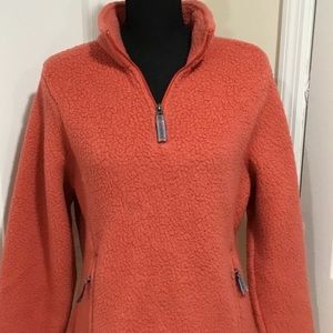 L.L. Bean Coral Fleece Pullover Top Size Medium